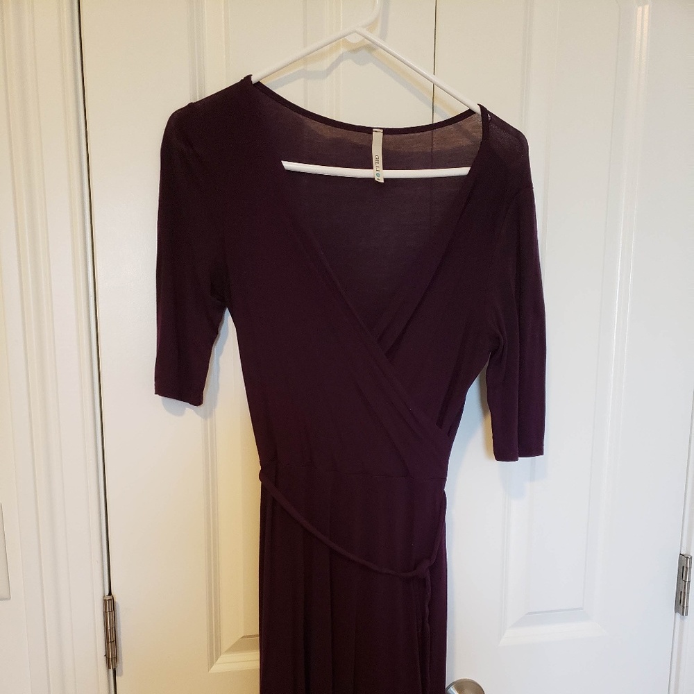 Dark Purple Wrap Dress